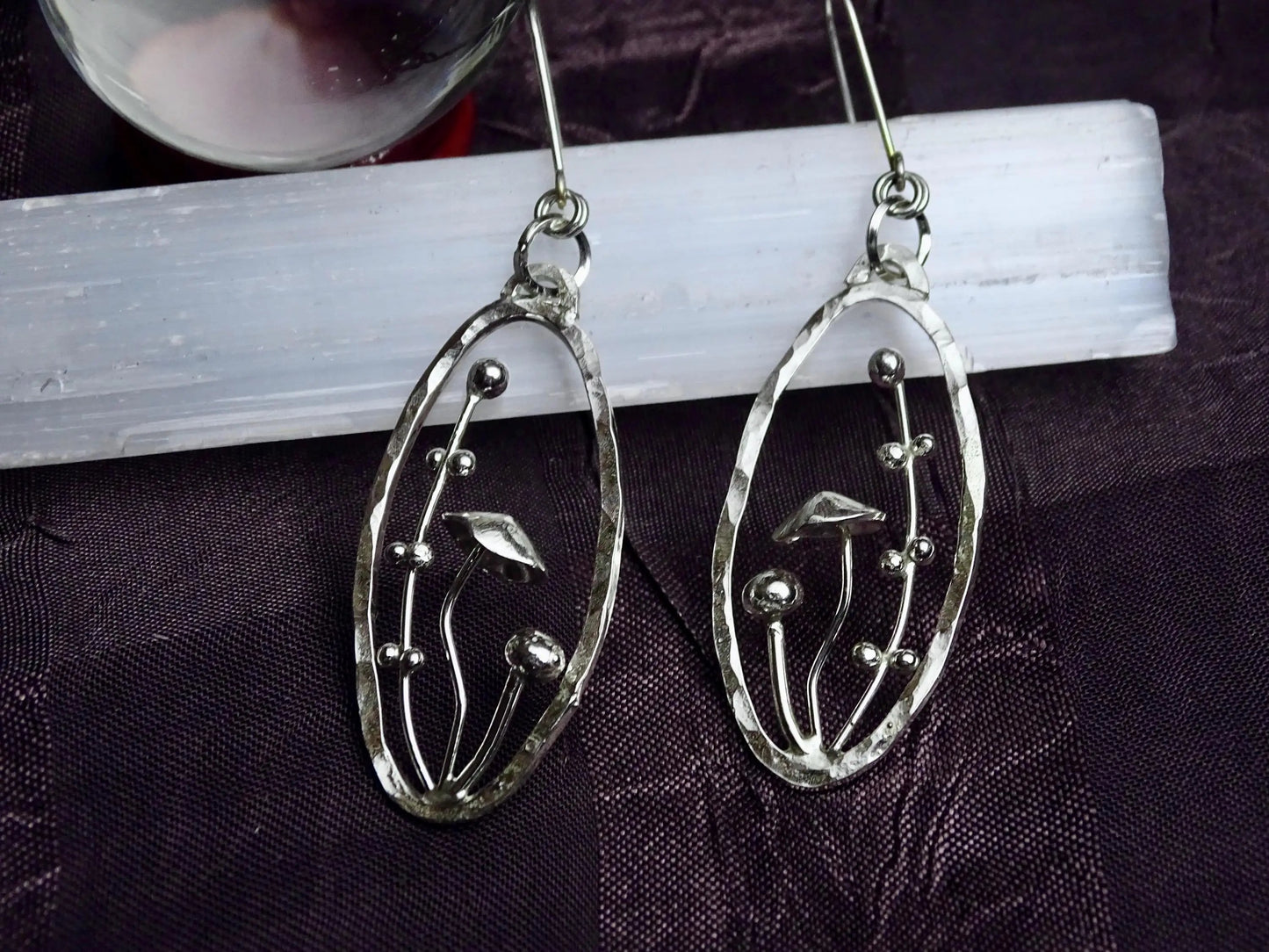 Mushroom Earrings Sterling Silver