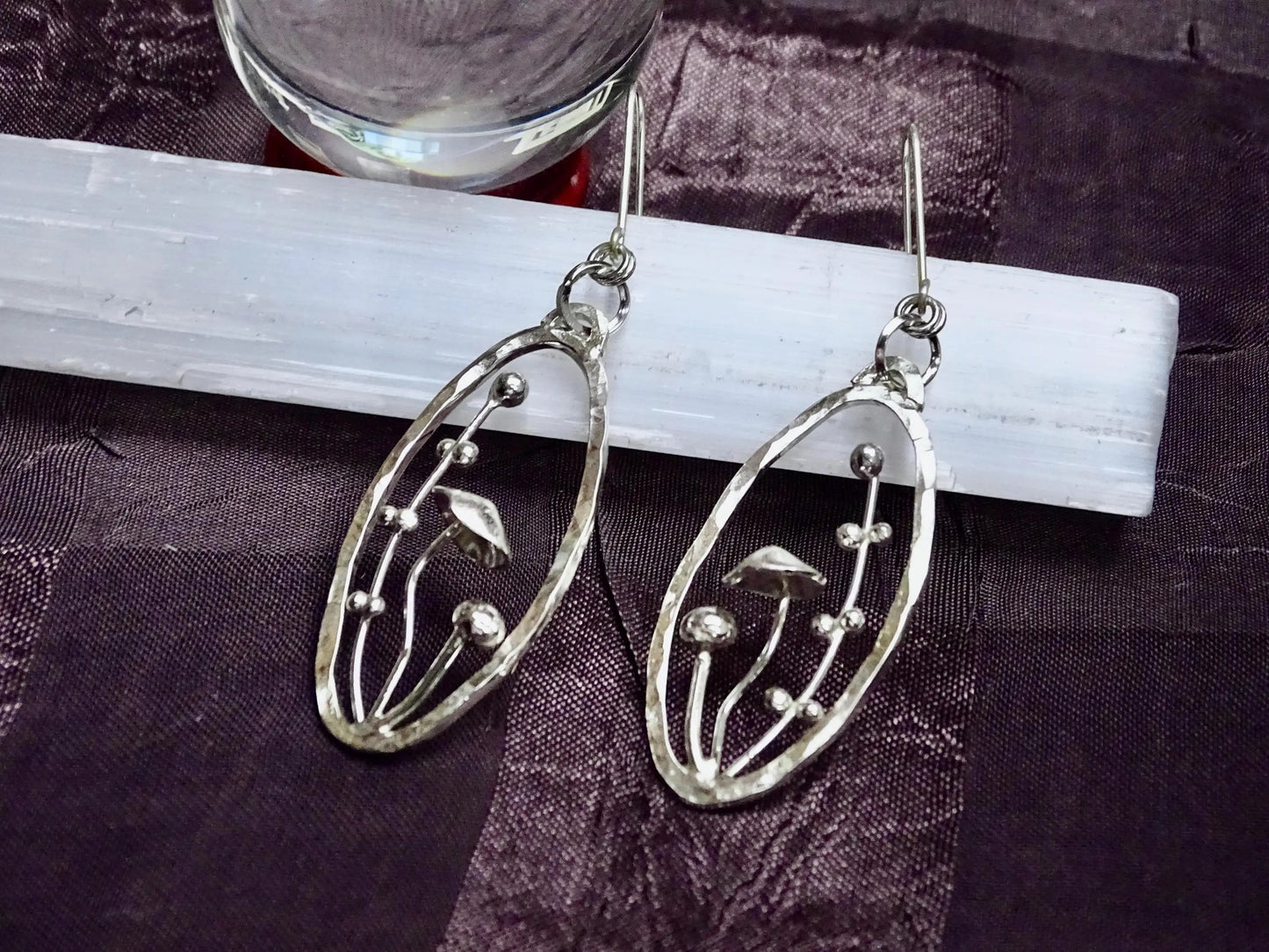 Mushroom Earrings Sterling Silver