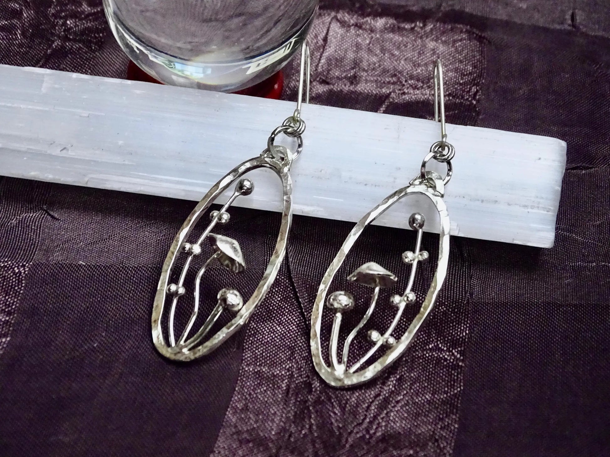 Mushroom Earrings Sterling Silver