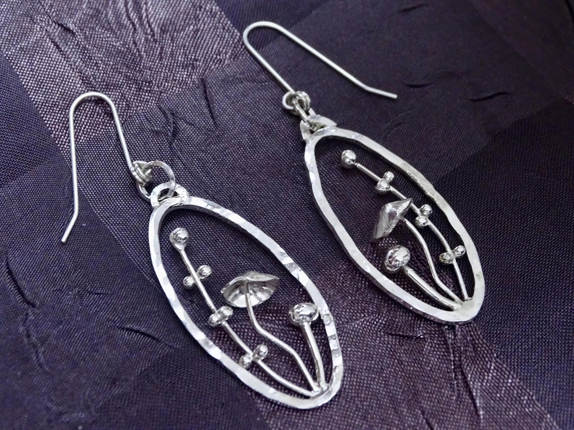 Mushroom Earrings Sterling Silver