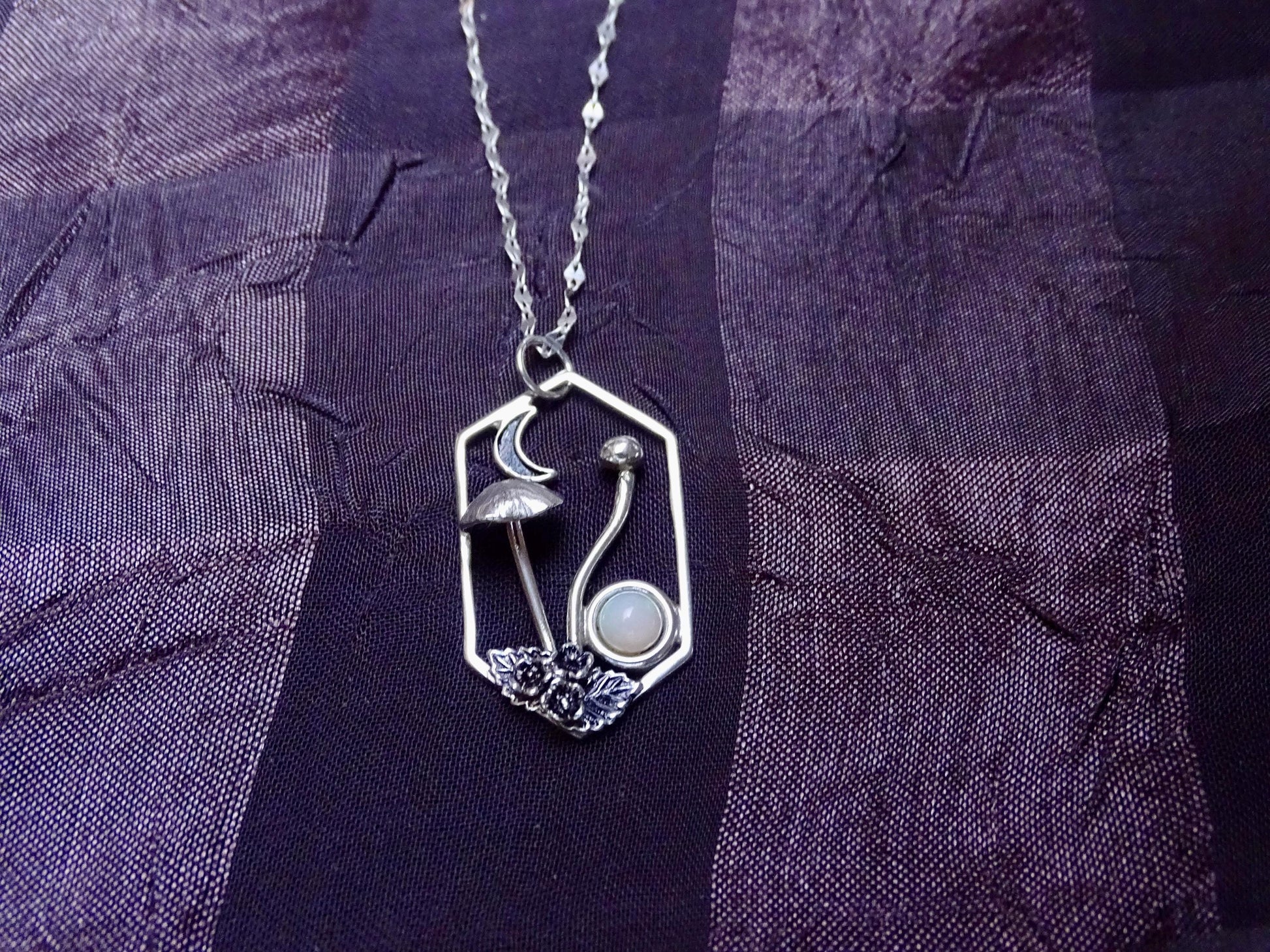 Mushroom Sterling Silver necklace