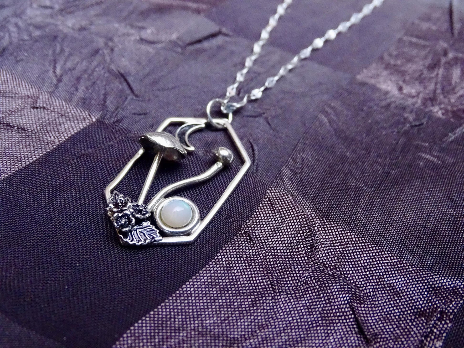 Mushroom Sterling Silver necklace