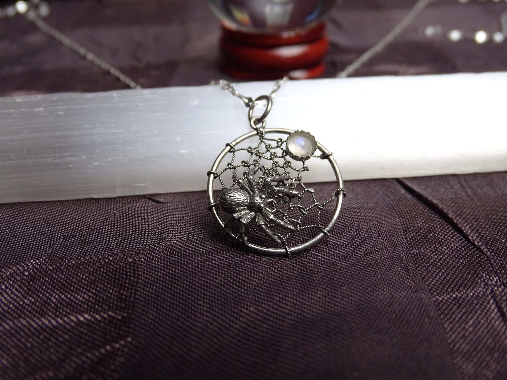 Spider and Web necklace