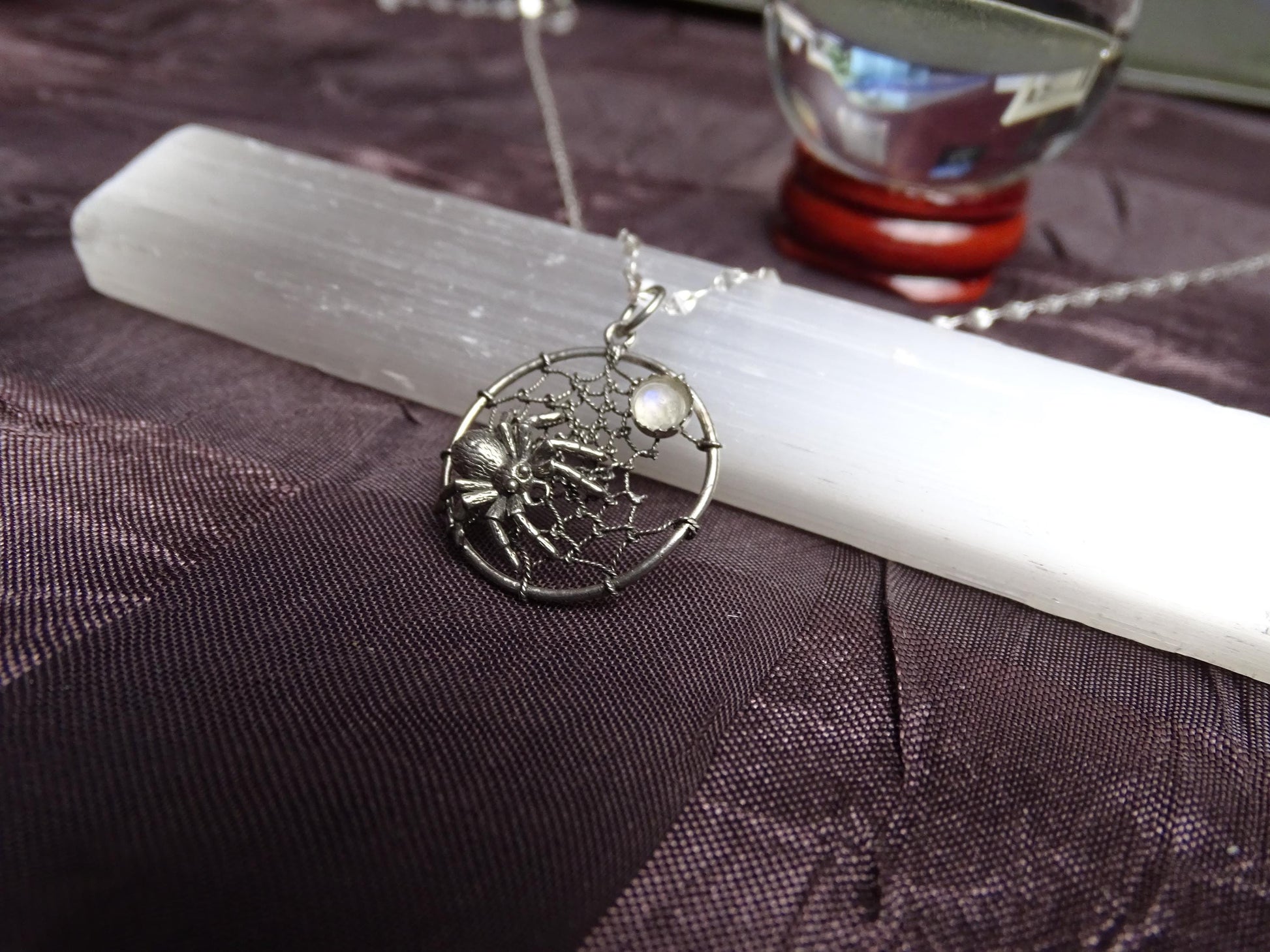 Spider and Web necklace