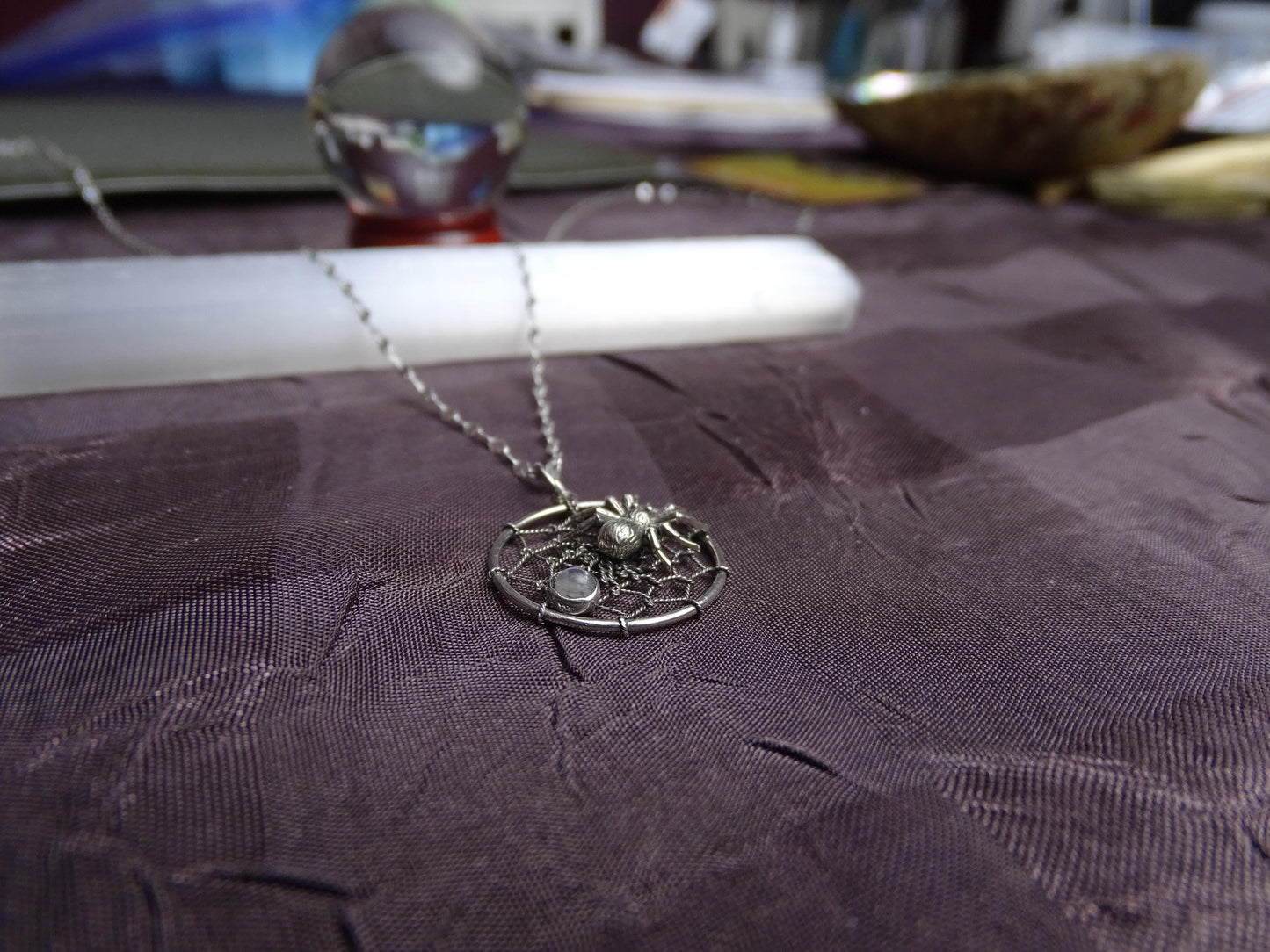 Spider and Web necklace