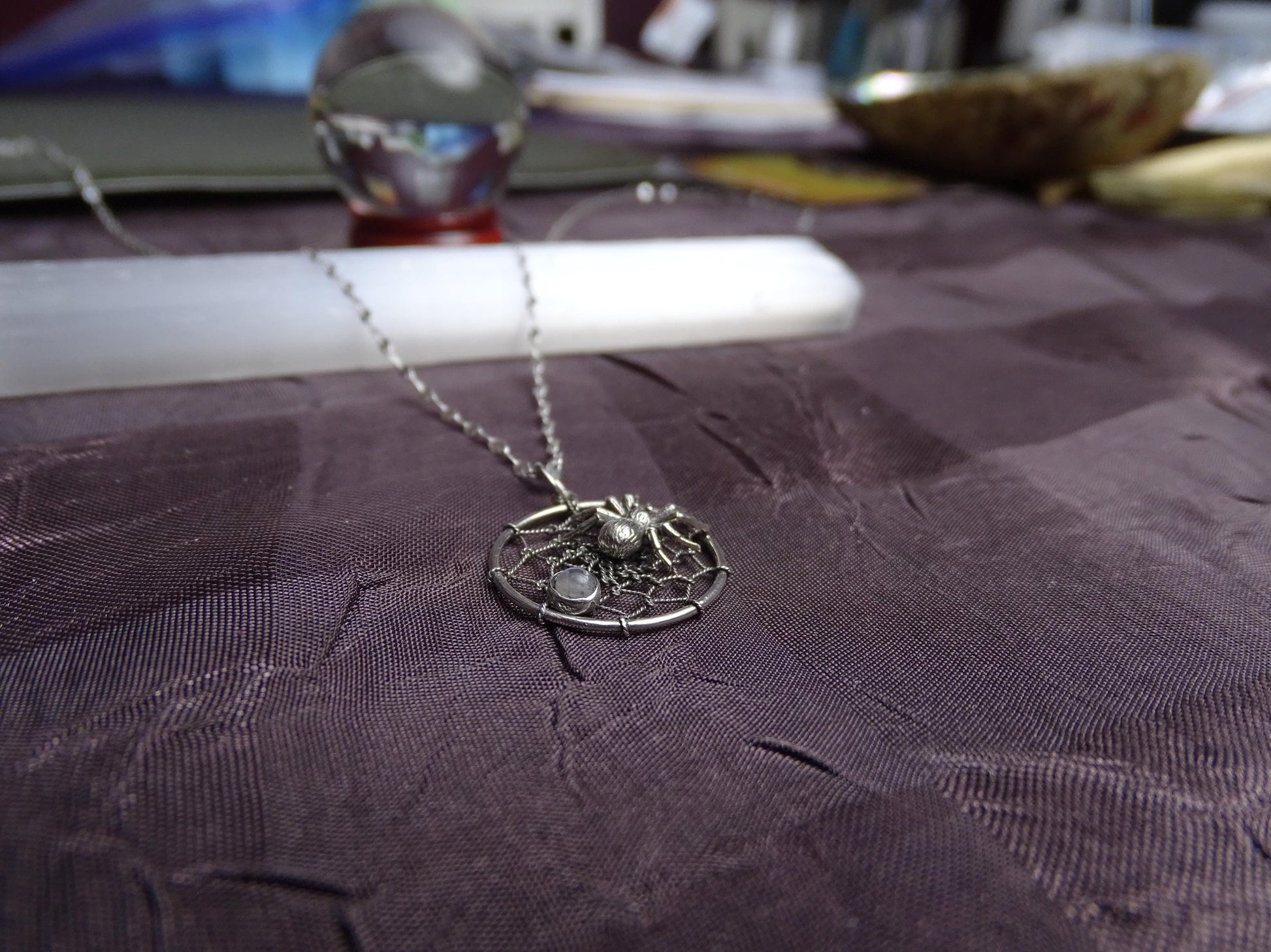 Spider and Web necklace
