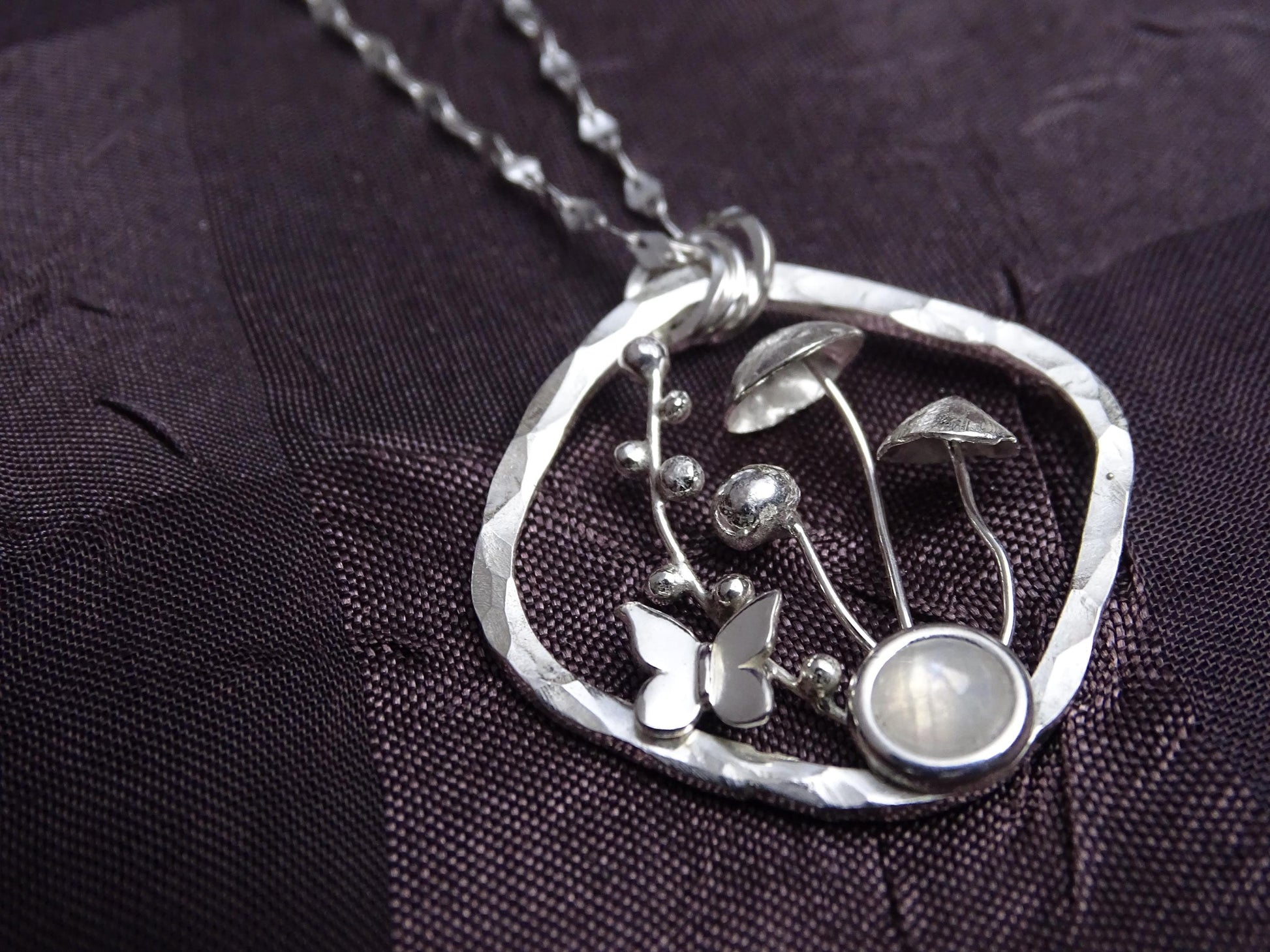 Mushroom Sterling Silver necklace