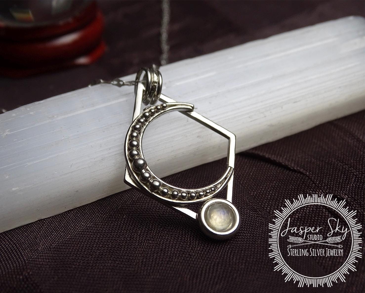 Sterling silver moon necklace
