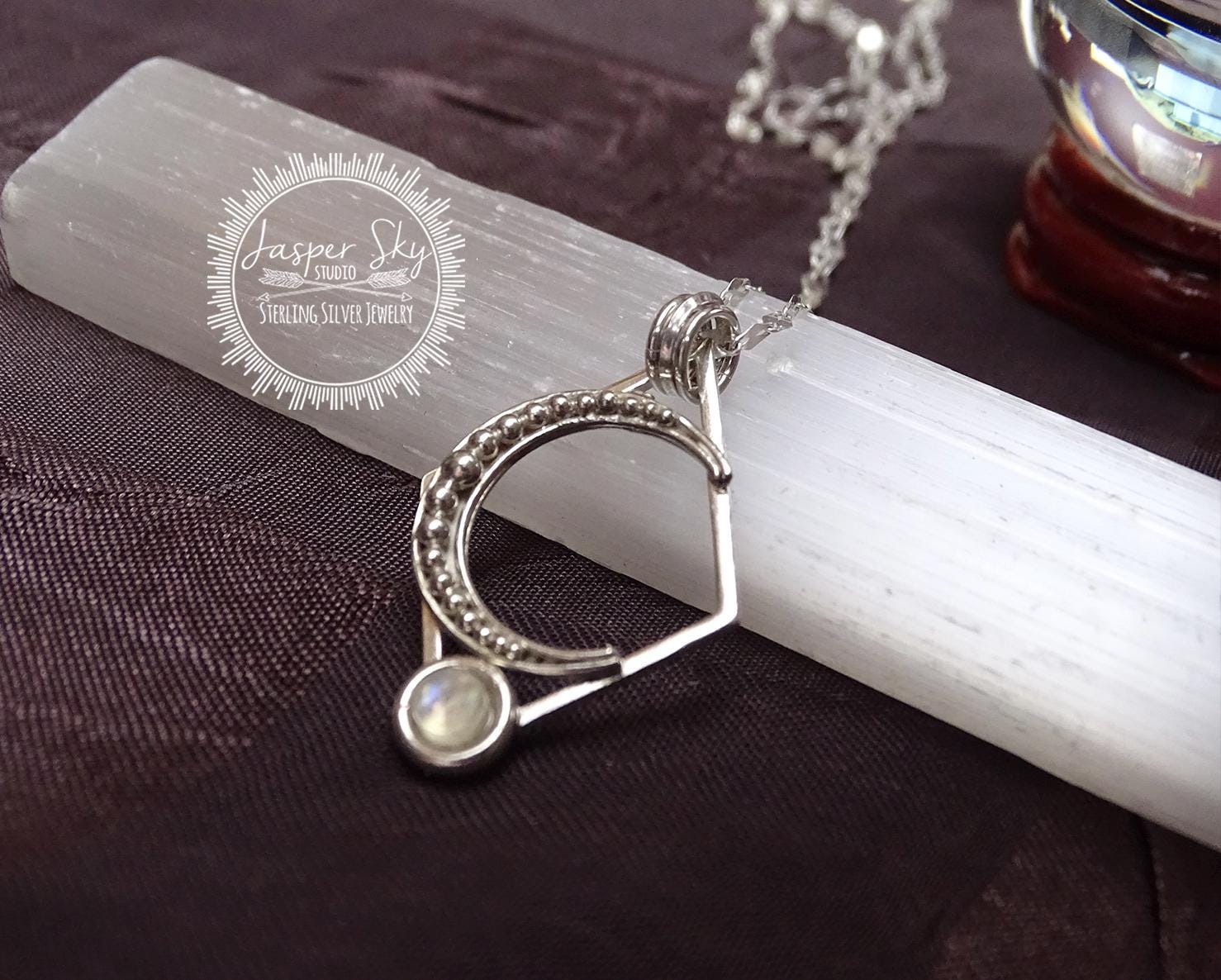 Sterling silver moon necklace