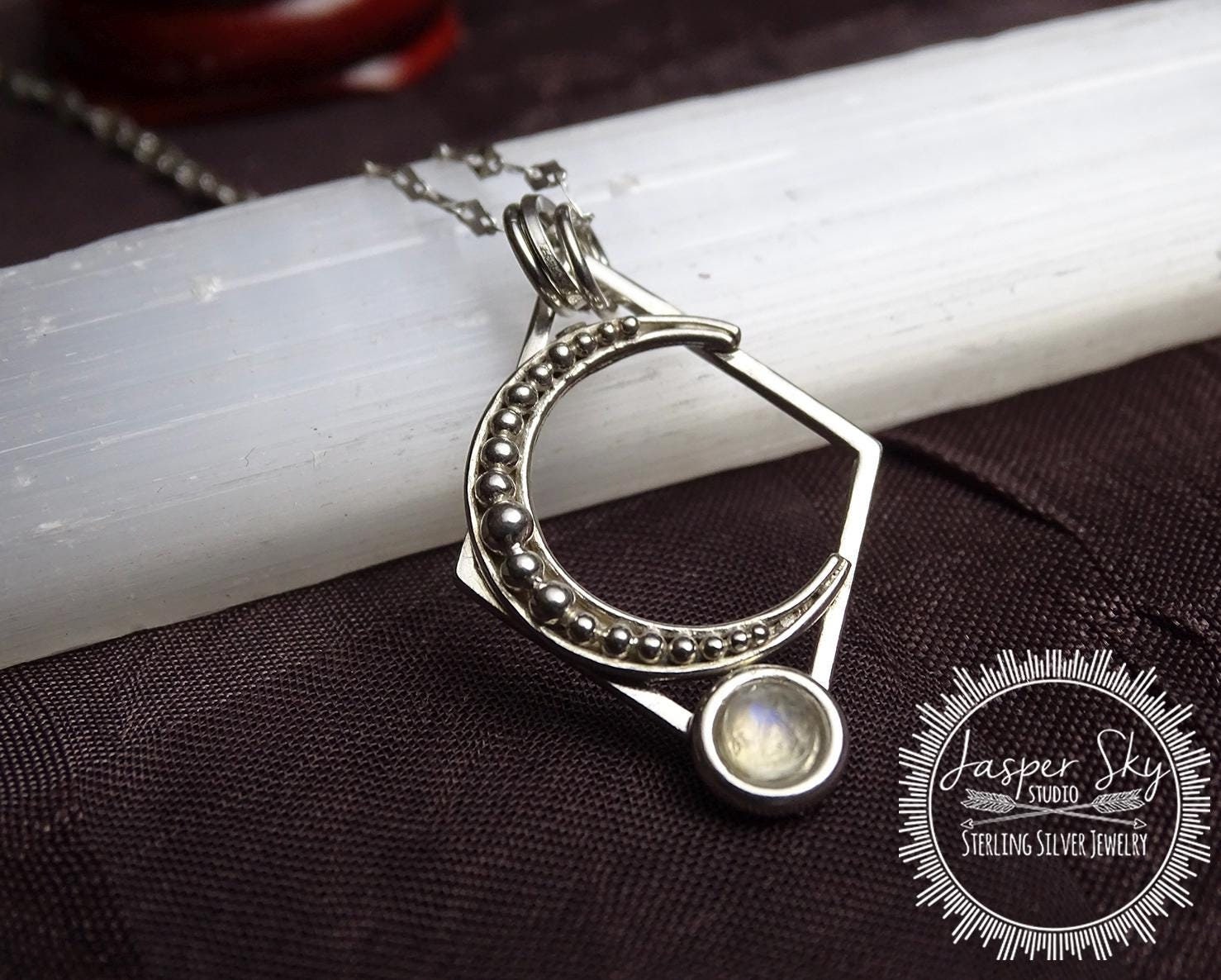 Sterling silver moon necklace