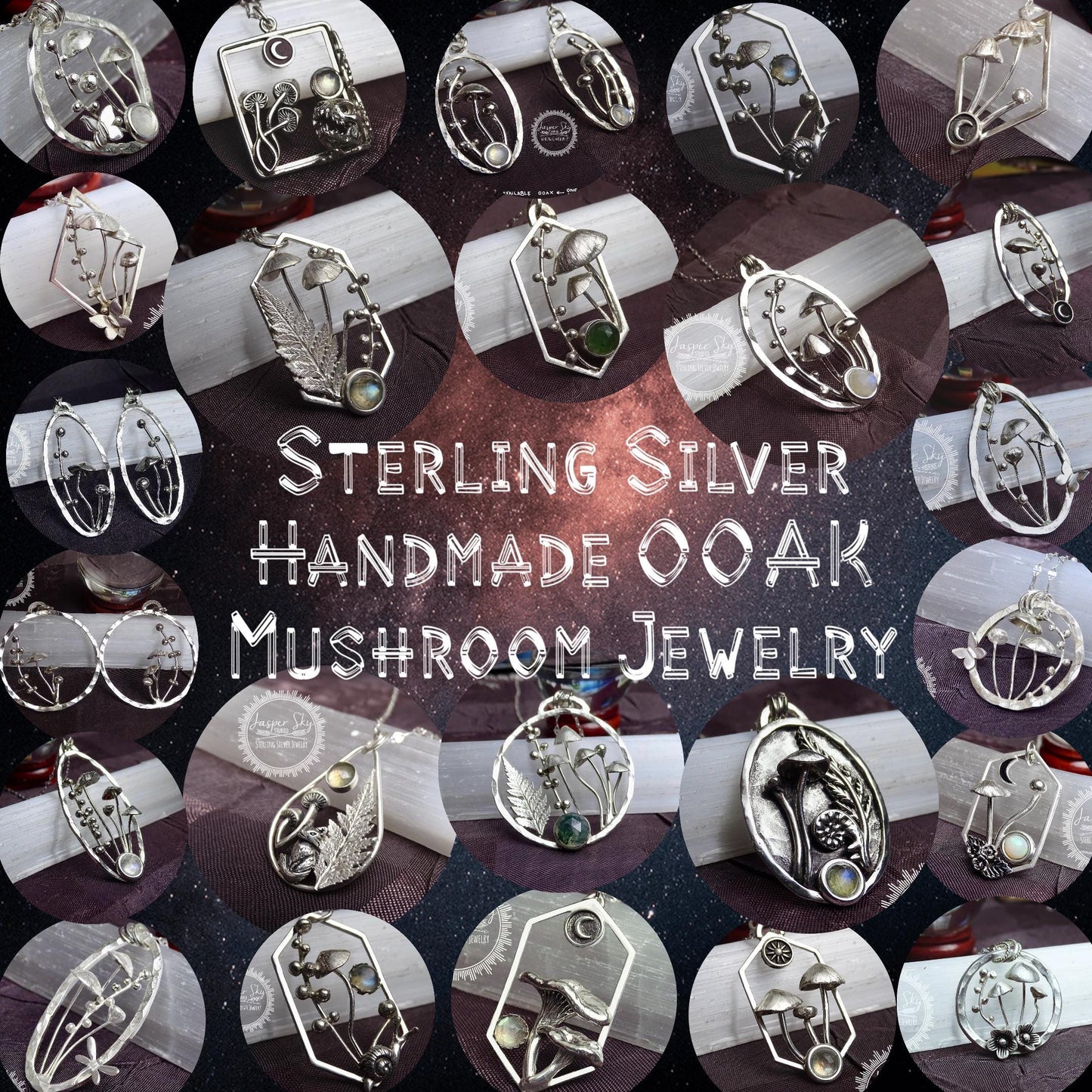 Mushroom Sterling Silver necklace