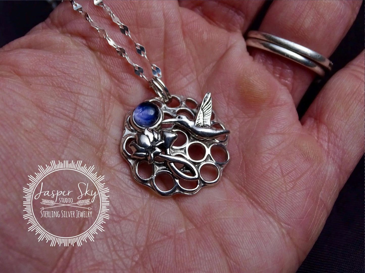 Hummingbird Pendant, Sterling Silver