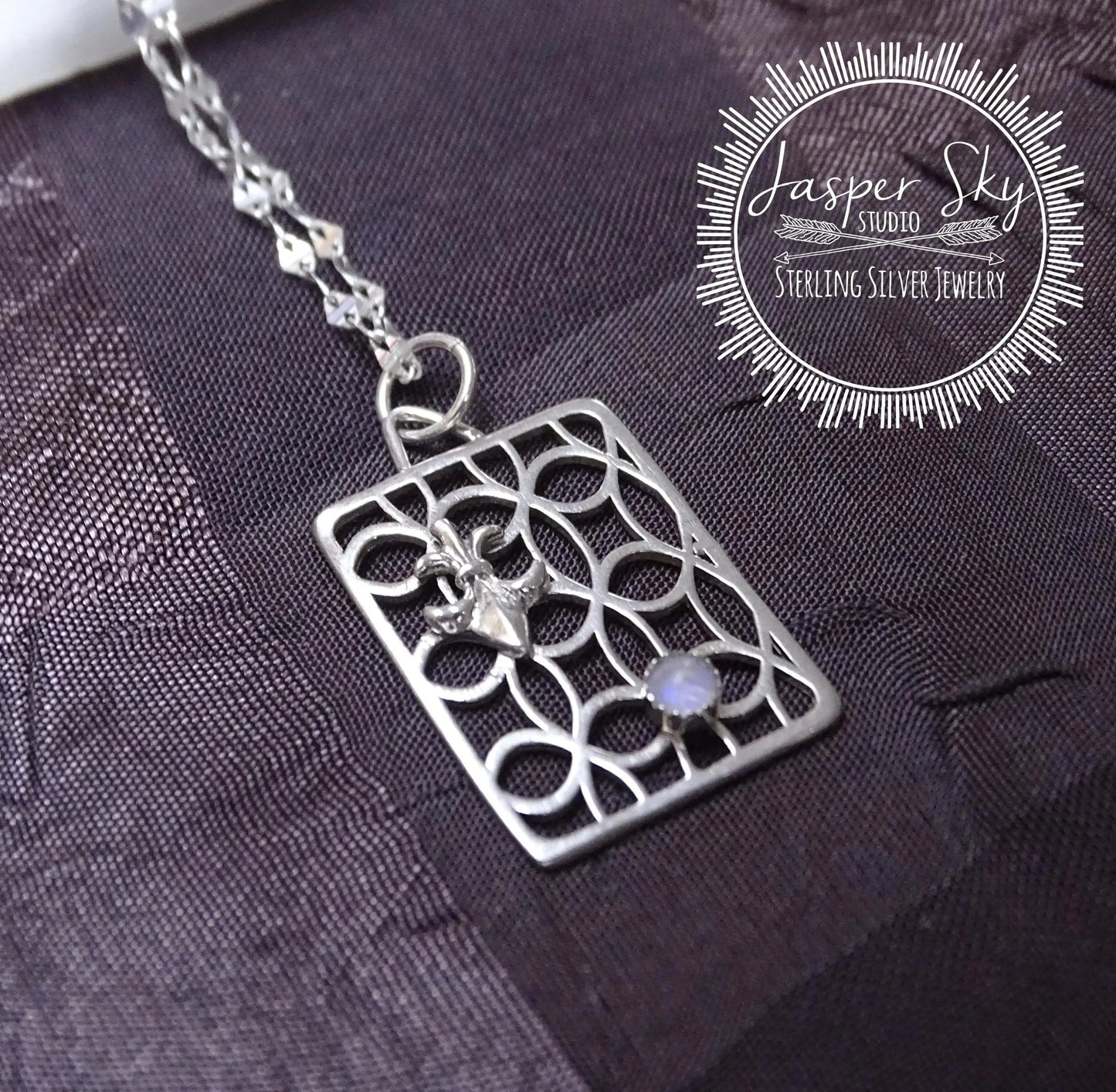 Butterfly Pendant Sterling Silver with Moonstone