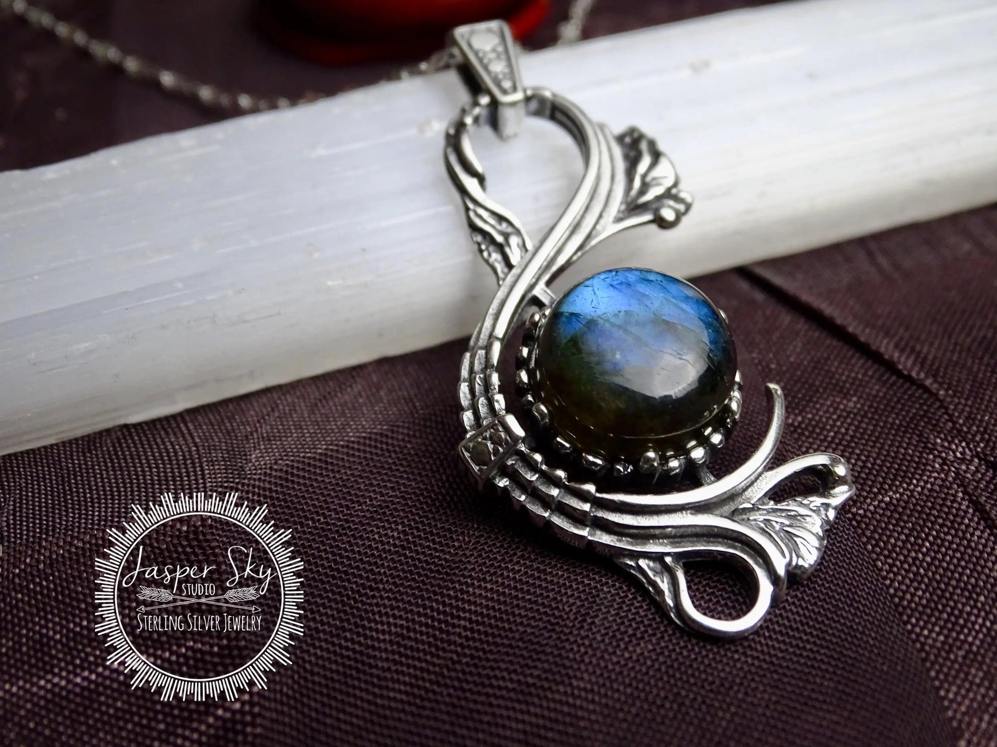 Victorian Pendant - Sterling Silver Labradorite
