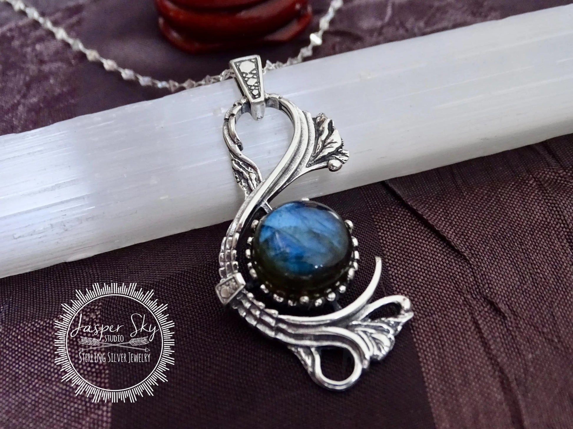 Victorian Pendant - Sterling Silver Labradorite