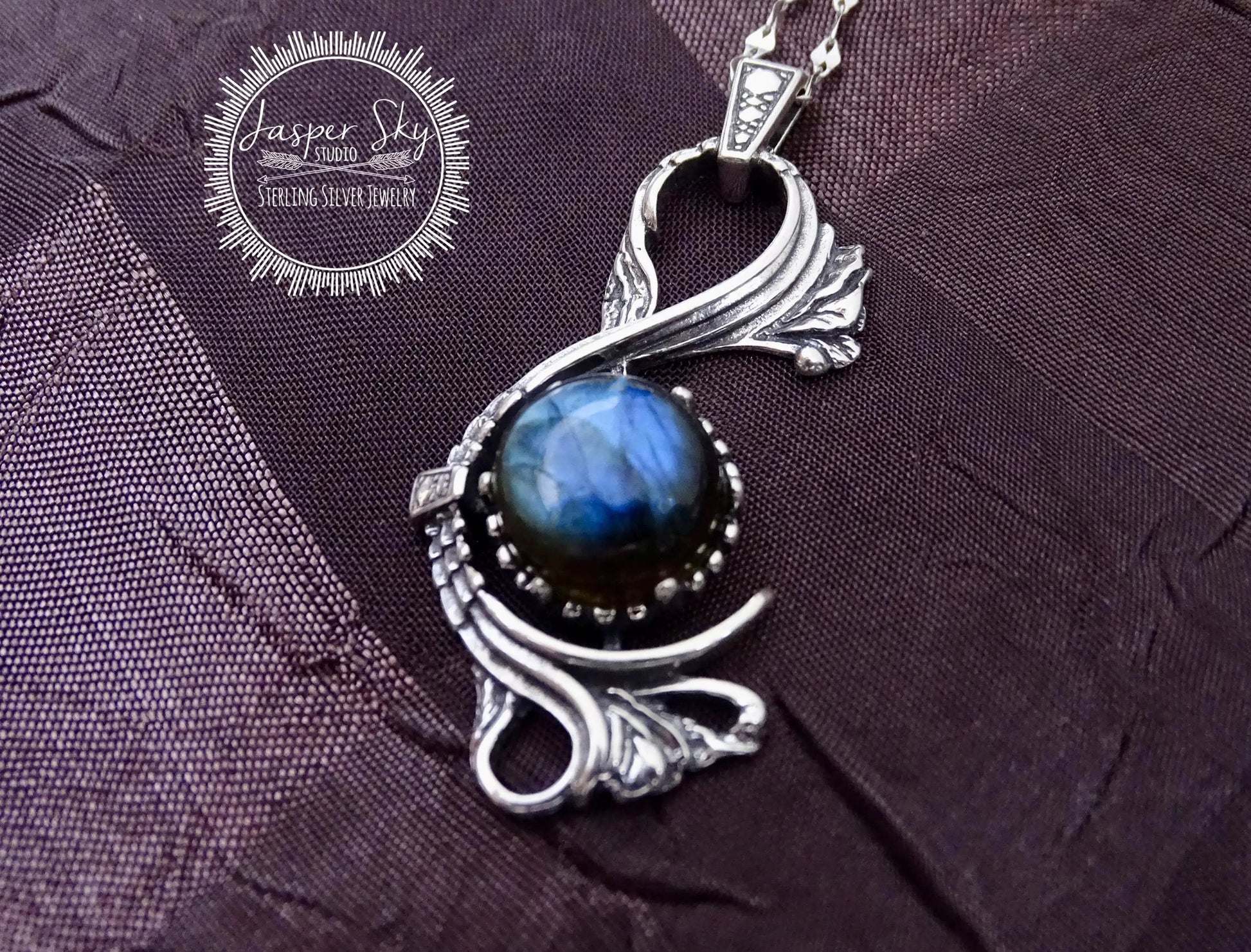 Victorian Pendant - Sterling Silver Labradorite
