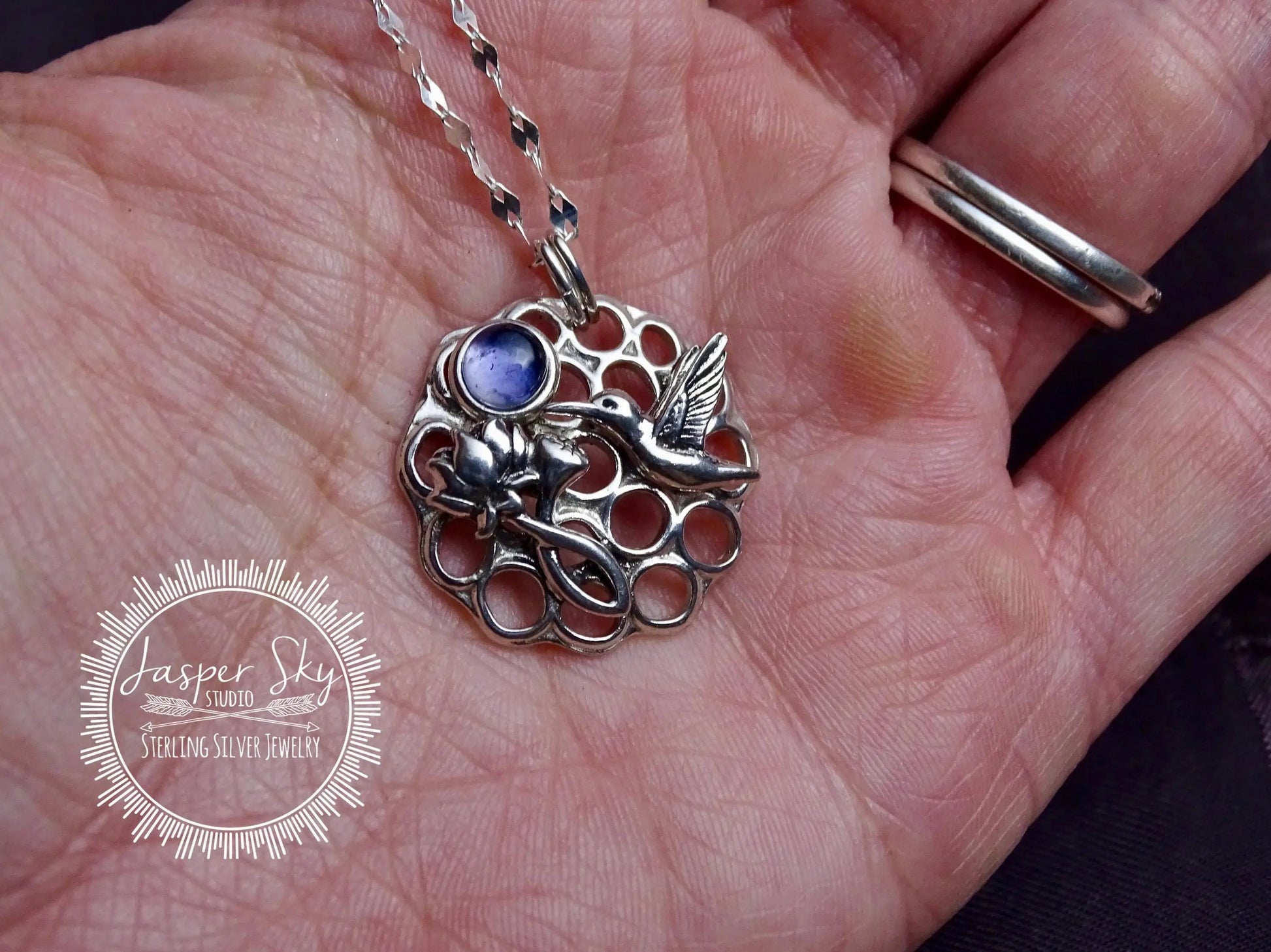 Hummingbird Pendant, Sterling Silver