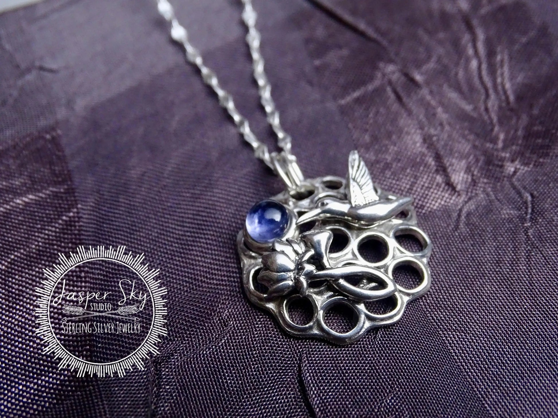 Hummingbird Pendant, Sterling Silver
