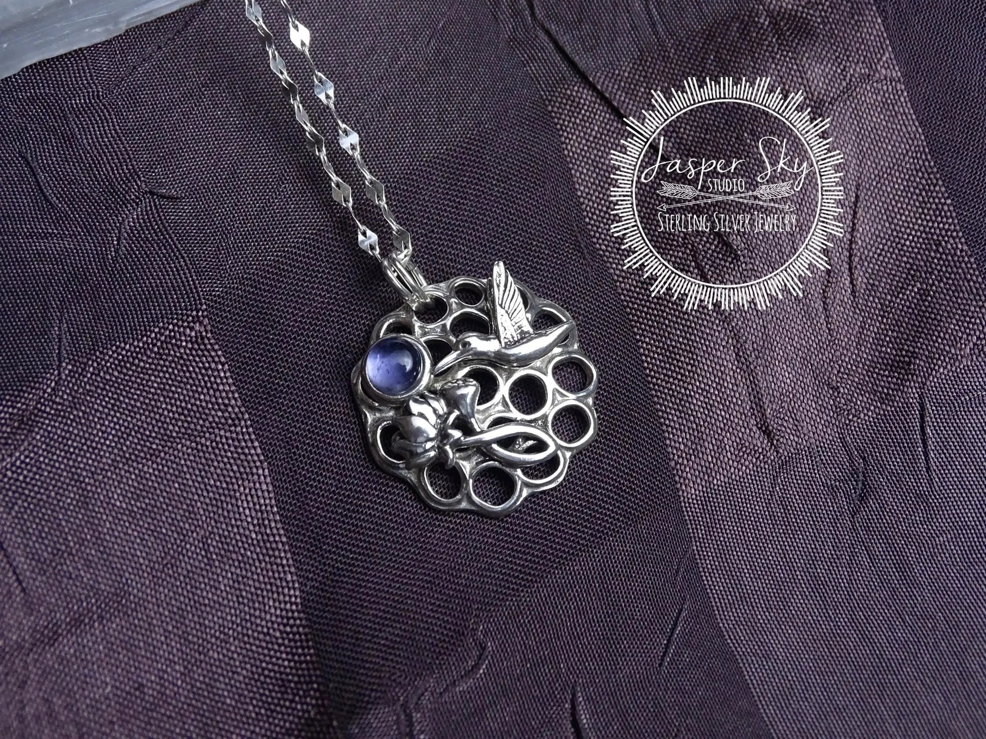 Hummingbird Pendant, Sterling Silver