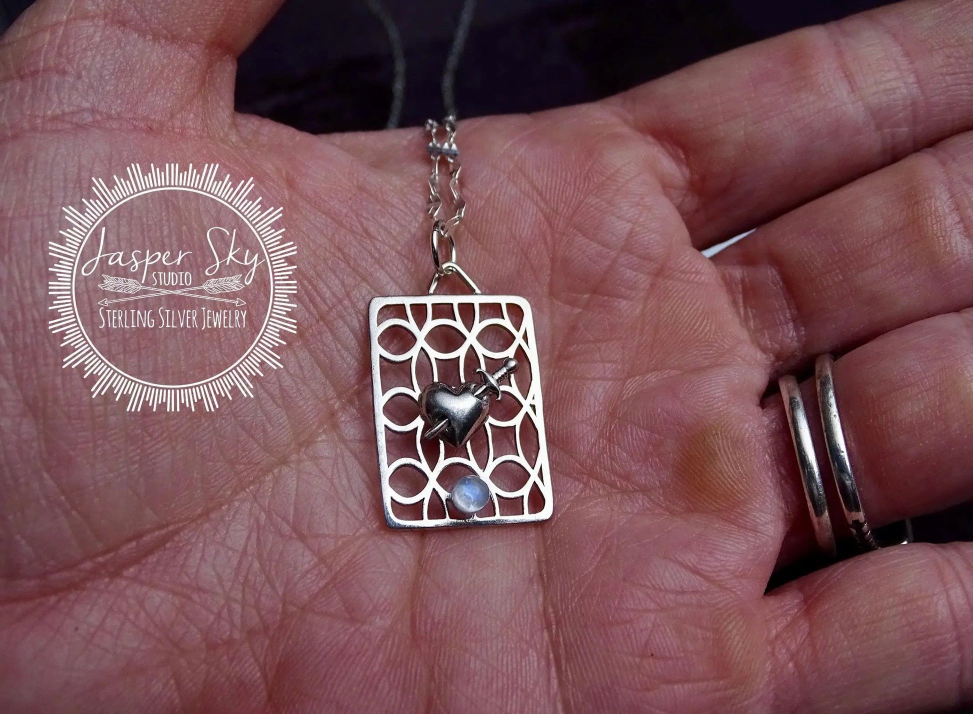 Dagger heart pendant