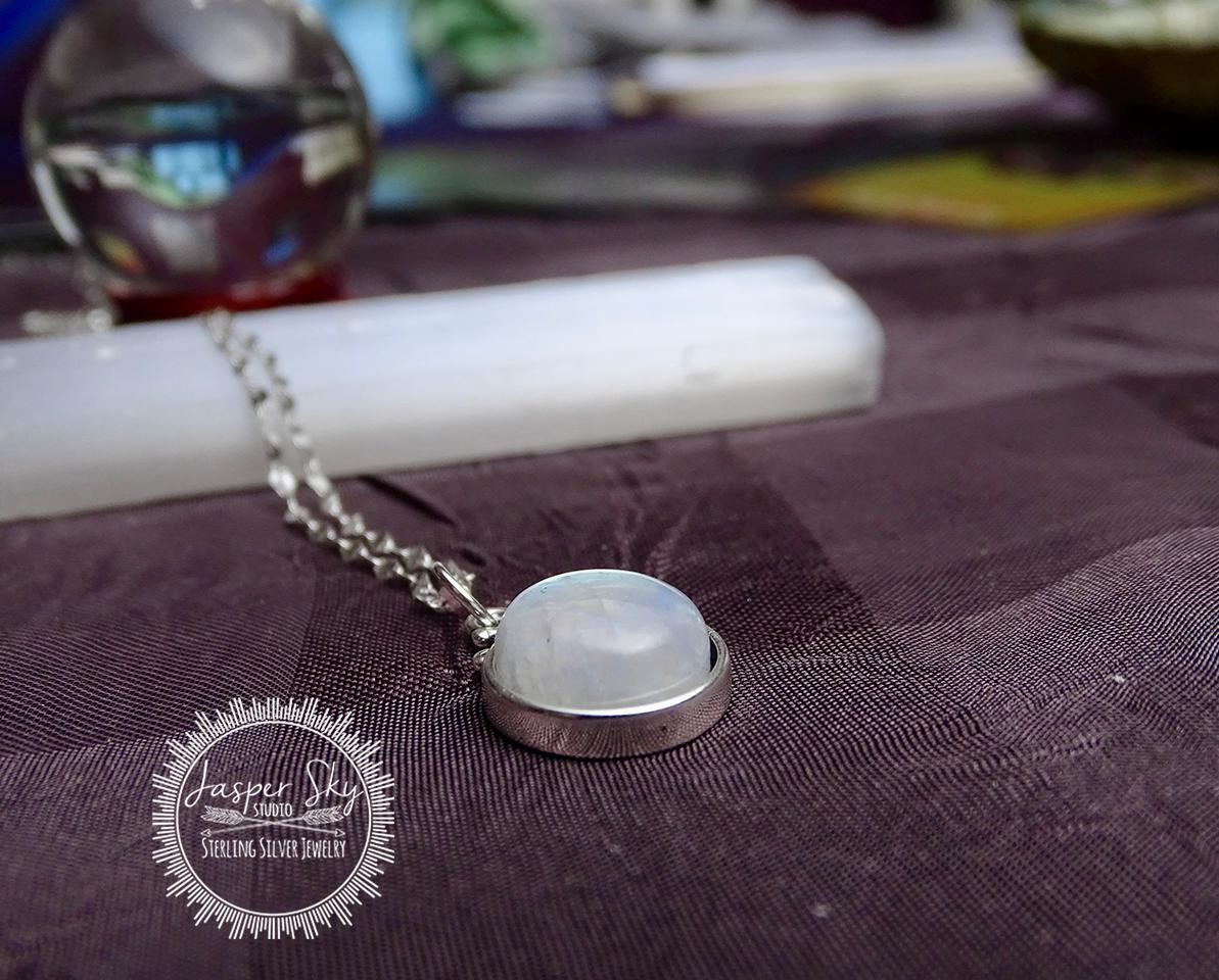 Rainbow Moonstone Spectacle Pendant, Multicolor Glow Gemstone Necklace for Everyday Wear, Unique Handcrafted Birthday Gift