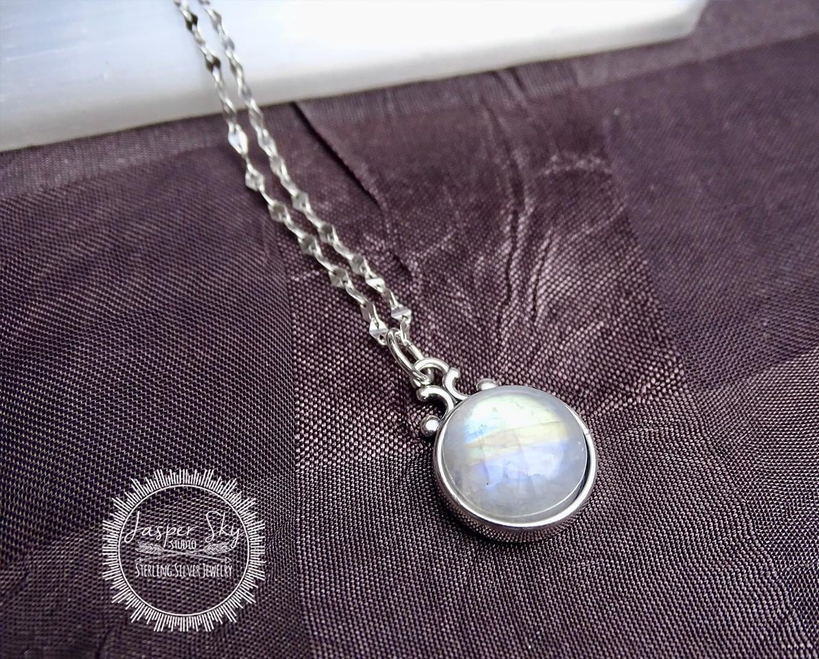 Rainbow Moonstone Spectacle Pendant, Multicolor Glow Gemstone Necklace for Everyday Wear, Unique Handcrafted Birthday Gift
