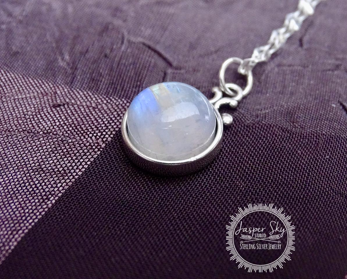 Rainbow Moonstone Spectacle Pendant, Multicolor Glow Gemstone Necklace for Everyday Wear, Unique Handcrafted Birthday Gift