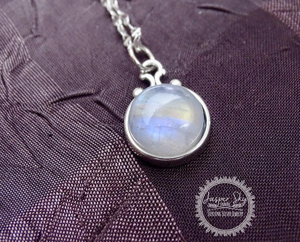 Rainbow Moonstone Spectacle Pendant, Multicolor Glow Gemstone Necklace for Everyday Wear, Unique Handcrafted Birthday Gift