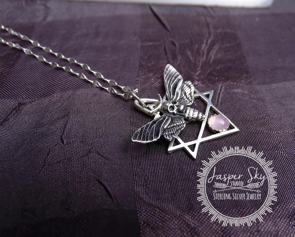 Death Moth Pendant, Sterling Silver