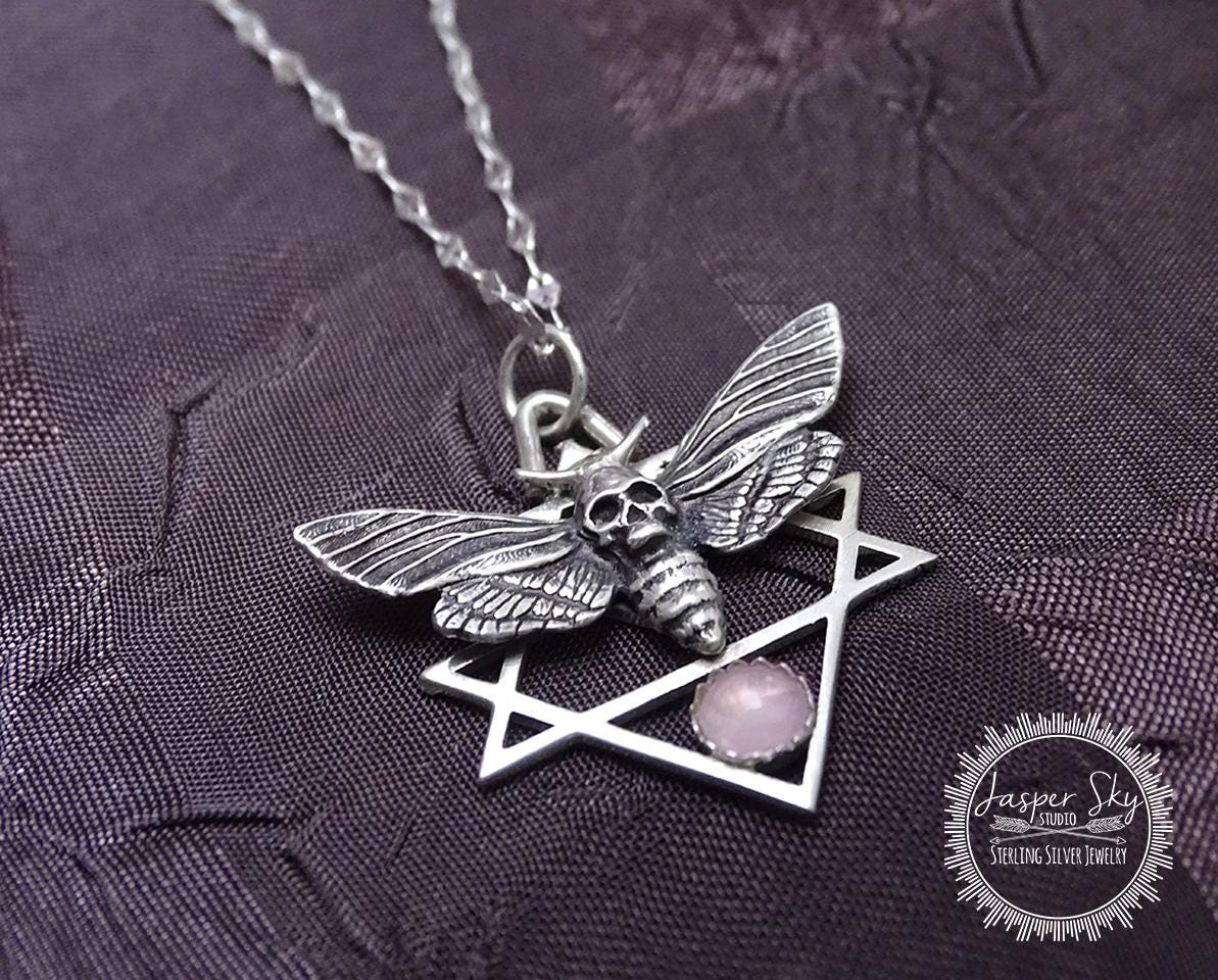 Death Moth Pendant, Sterling Silver