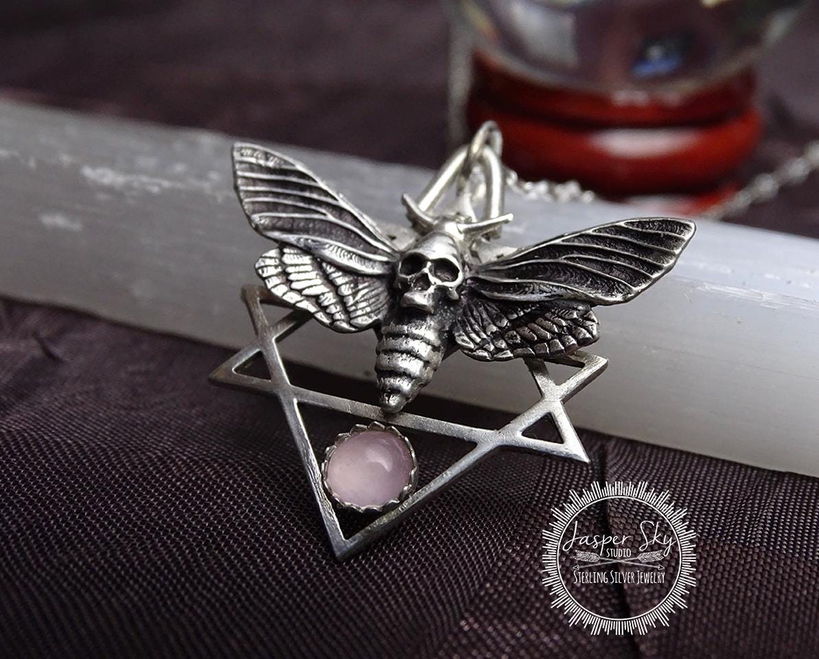 Death Moth Pendant, Sterling Silver