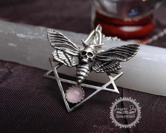 Death Moth Pendant, Sterling Silver