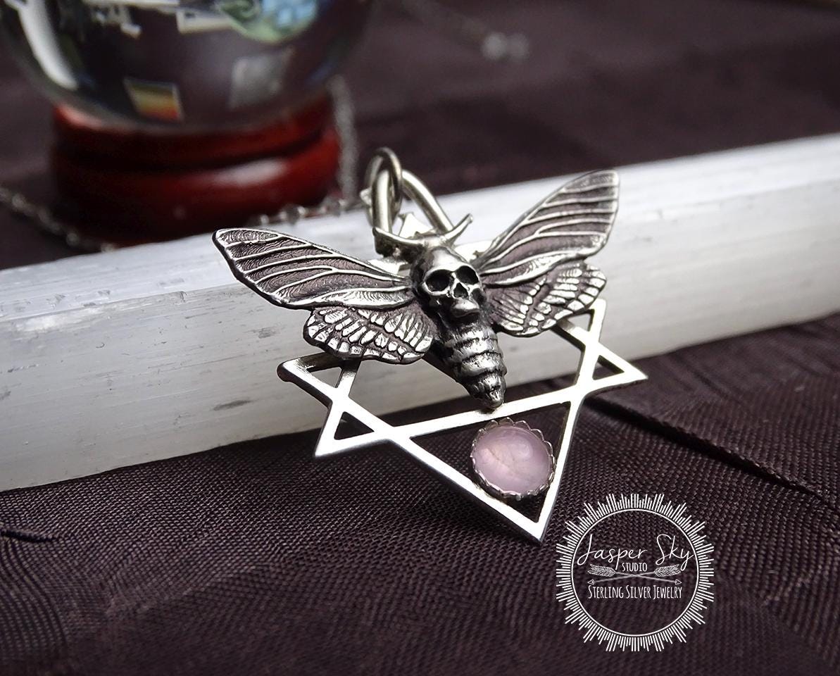 Death Moth Pendant, Sterling Silver