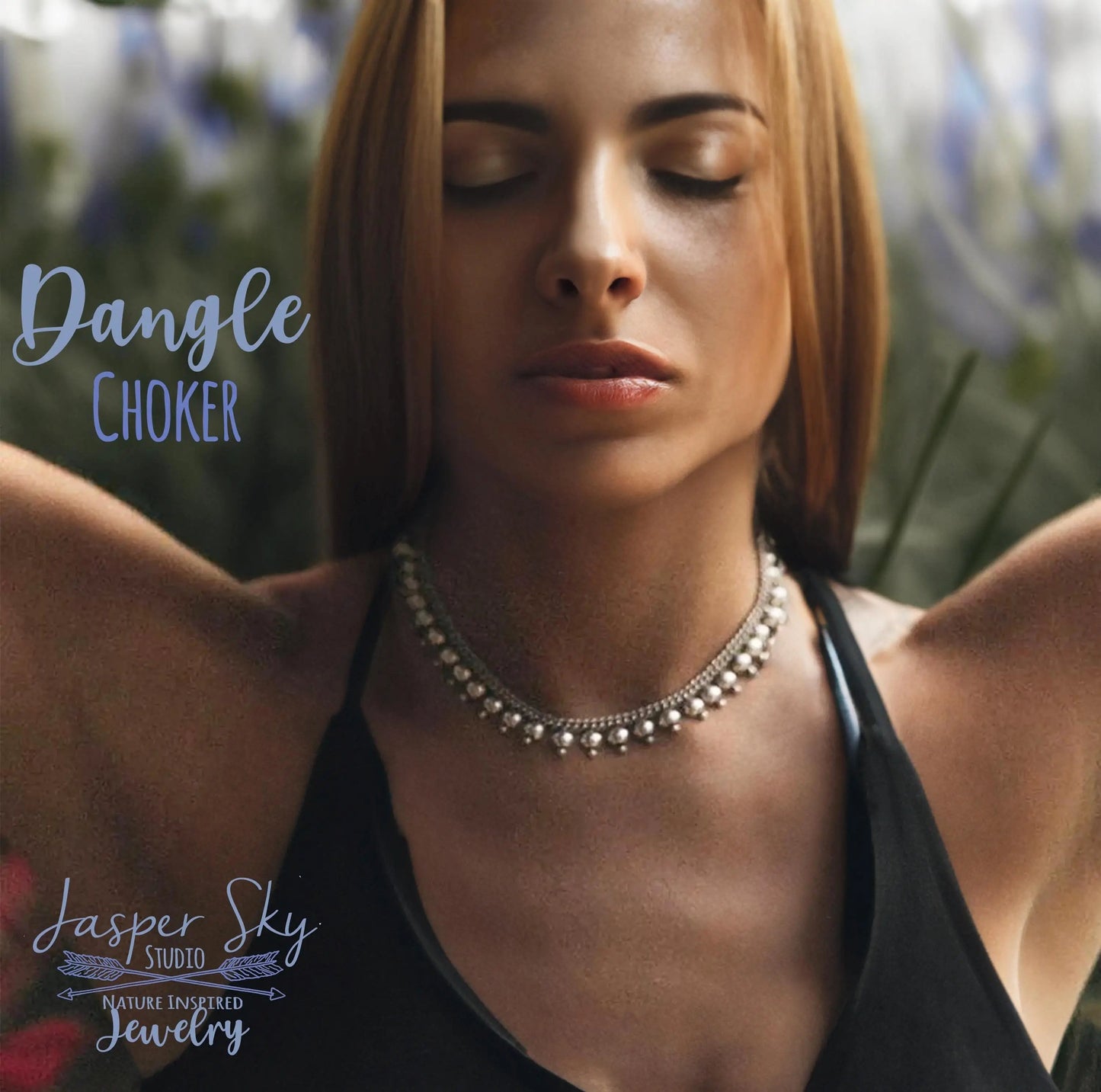 Boho Gold Dangle Choker: Hypoallergenic Necklace, Tarnish Resistant Club Accessory with Hanging Elements