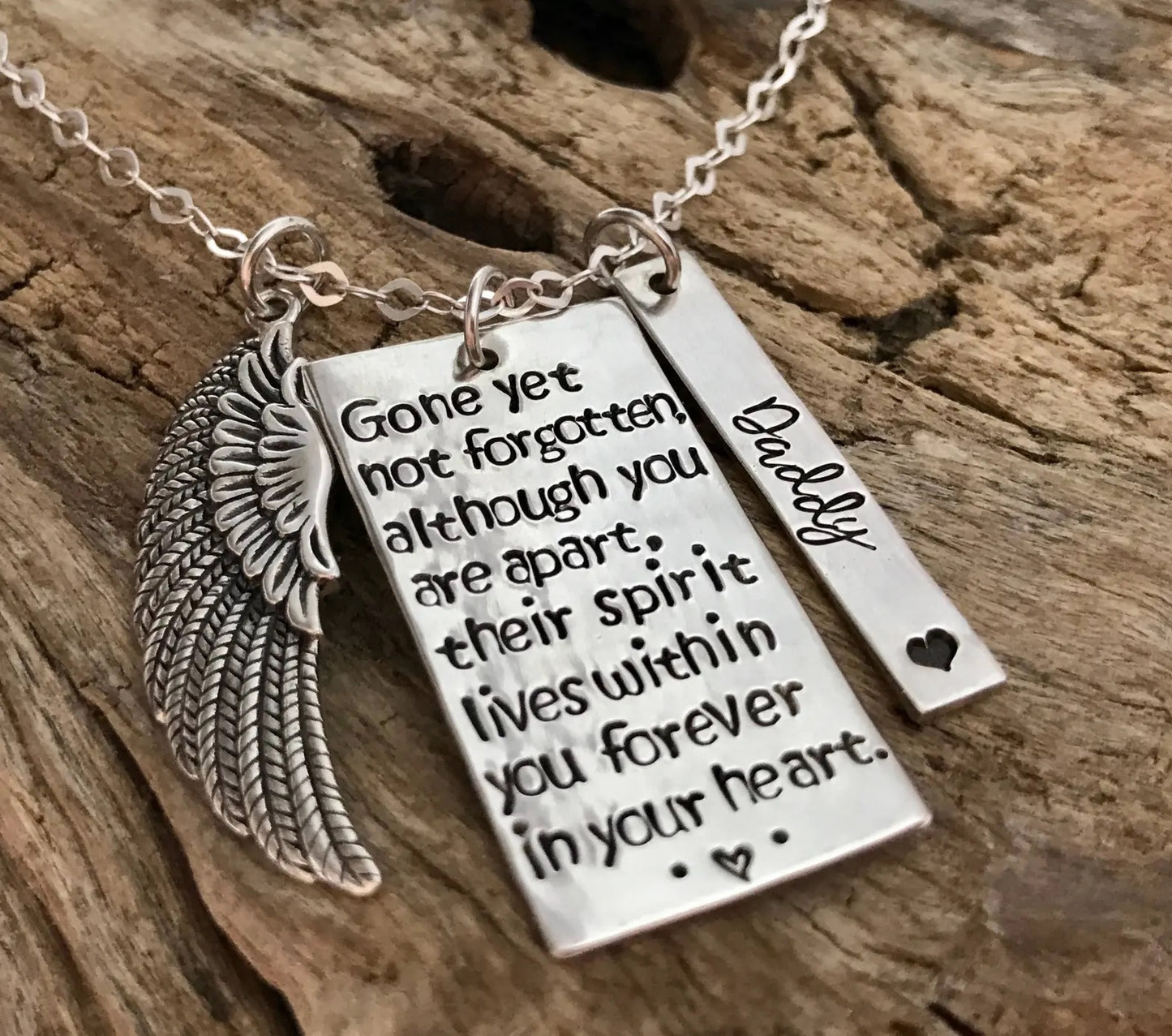 personalized dad memorial necklace | sterling silver