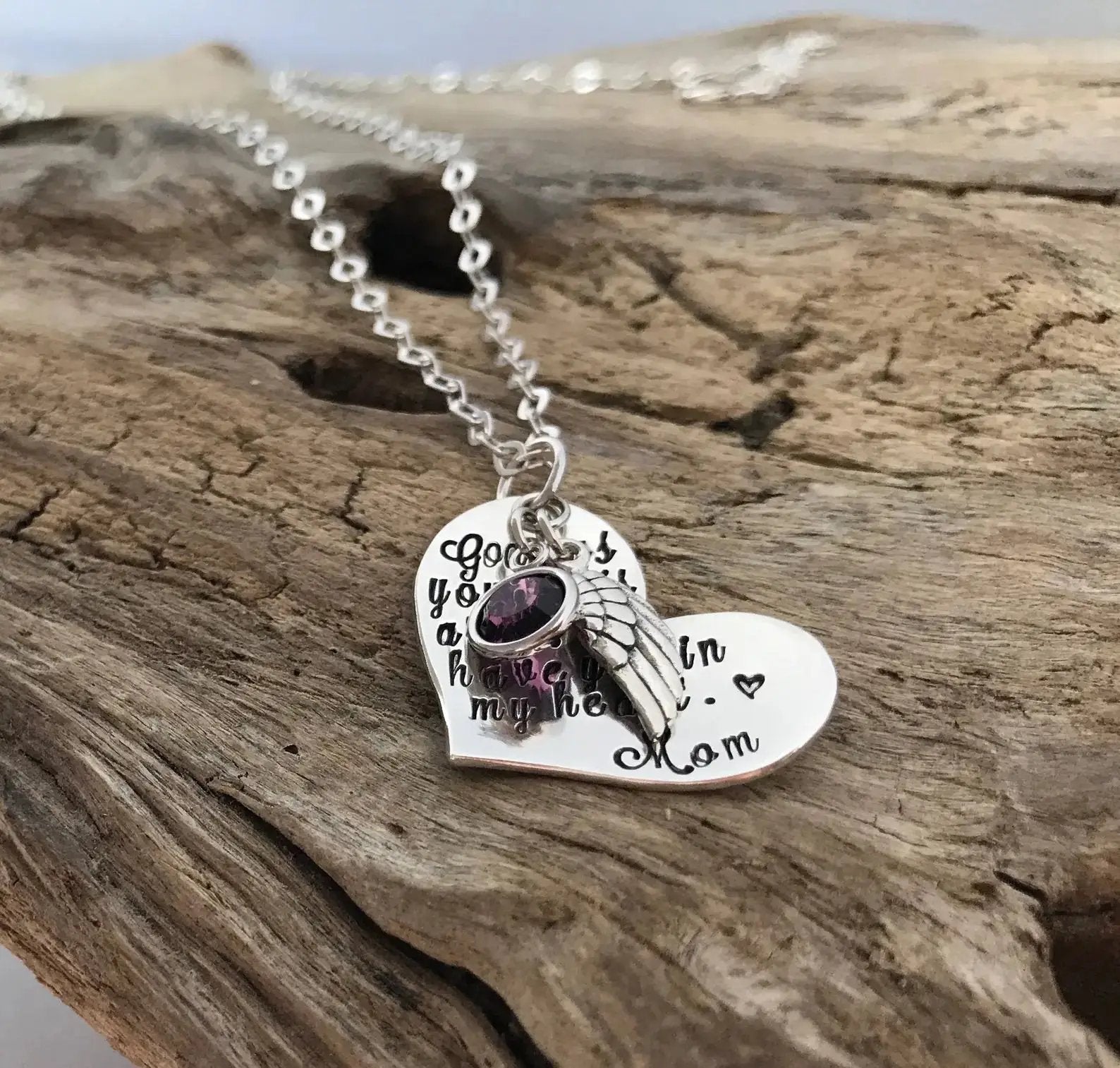 memorial heart necklace | sterling silver