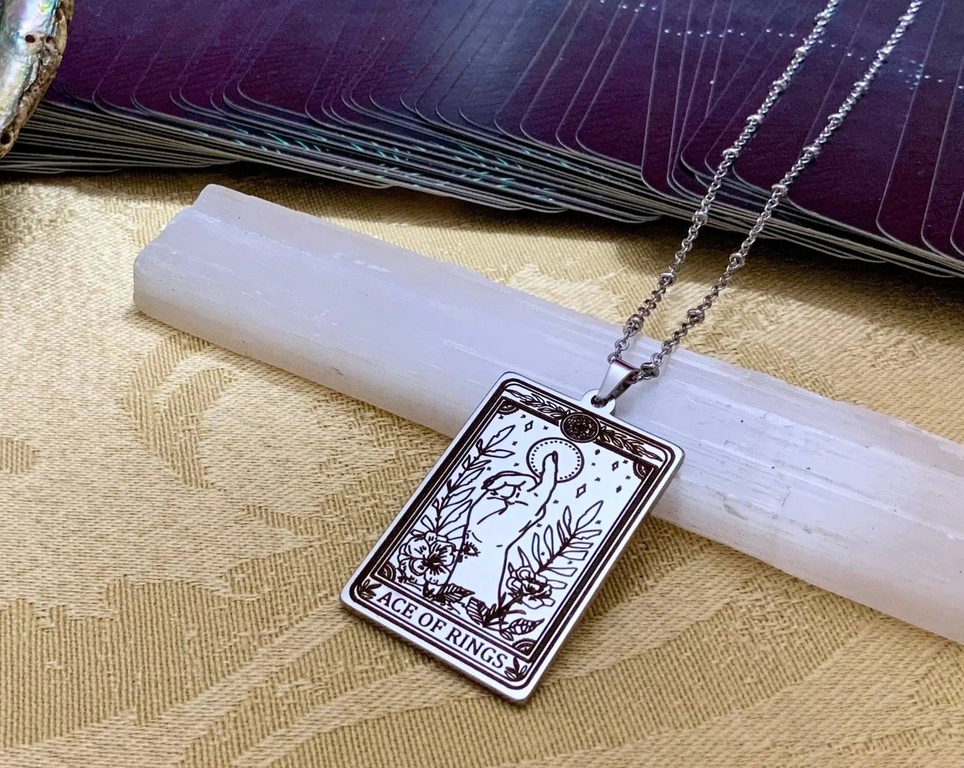 Ace of Rings Tarot Card Necklace