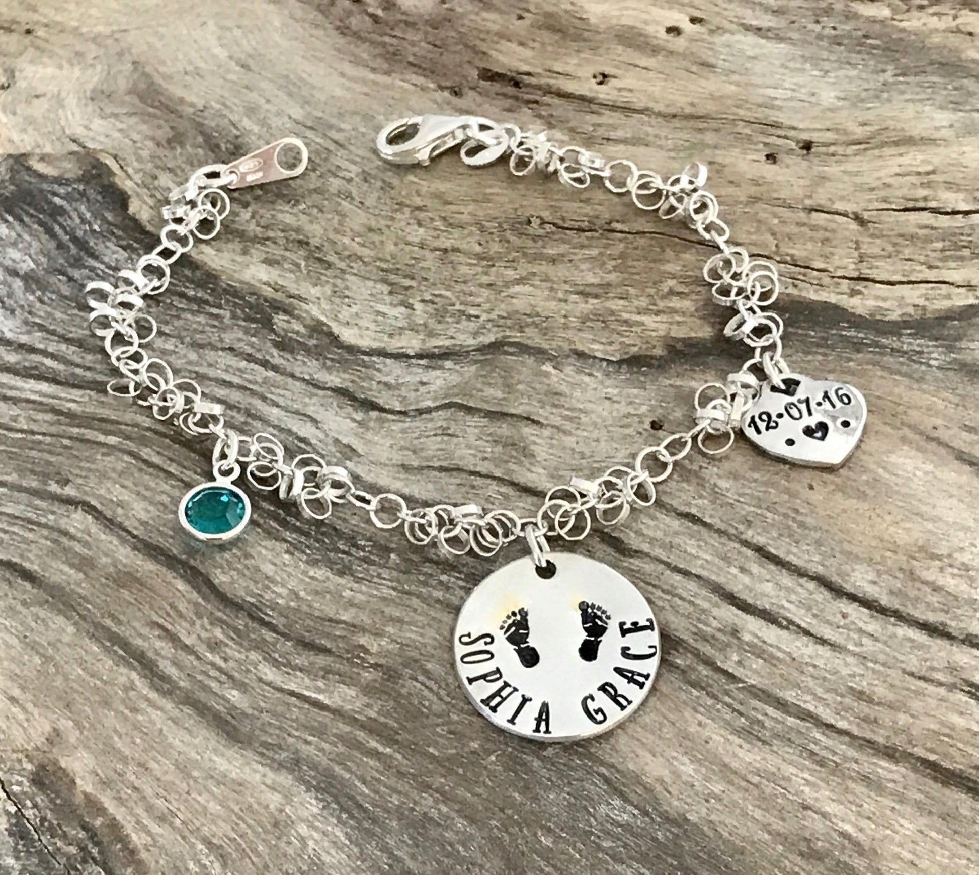 Mothers Bracelet Personalized Name Bracelet With Birthstone