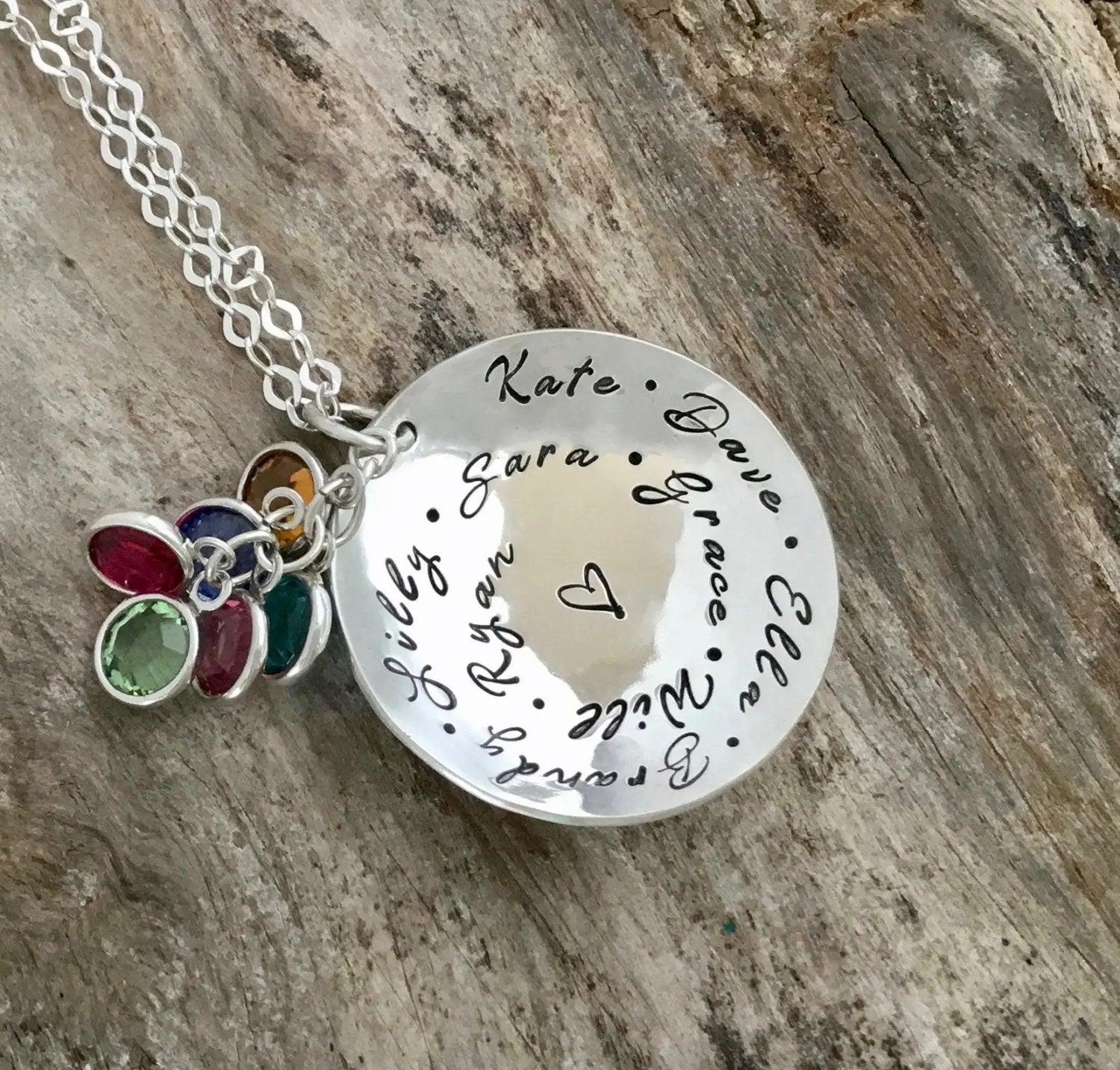 Kit Heath Personalised Sterling Silver Pebble and Tag Birthstone Pendant  Necklace, Peridot/August at John Lewis & Partners