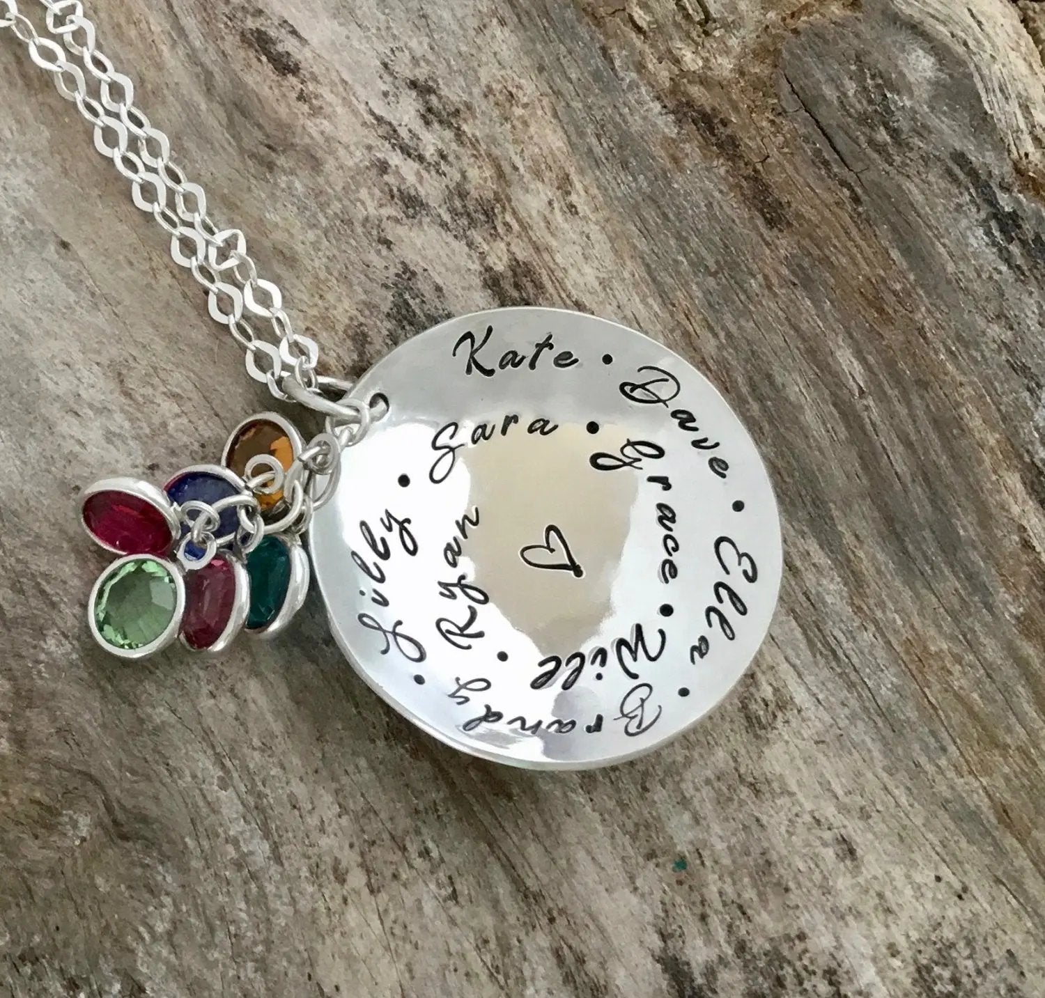 Family Birthstone Necklace 