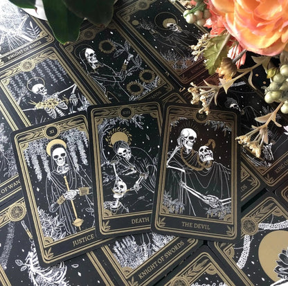 eight of rings tarot card necklace