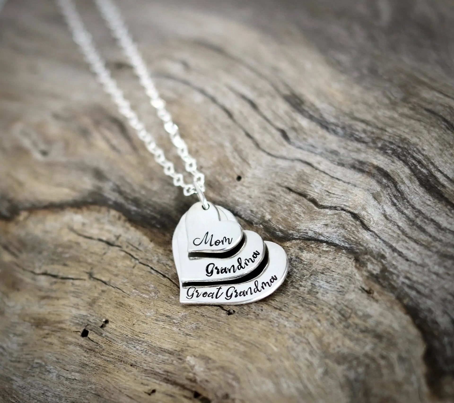 Sterling Silver Name Necklace For Grandma Personalized Jewelry