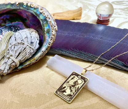 hierophant tarot card necklace