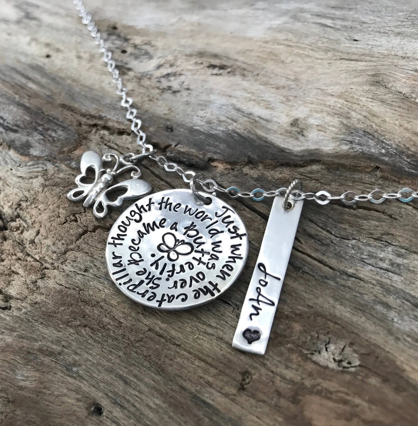 personalized butterfly necklace | sterling silver