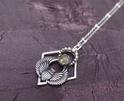 Sterling silver Scarab Beetle Necklace