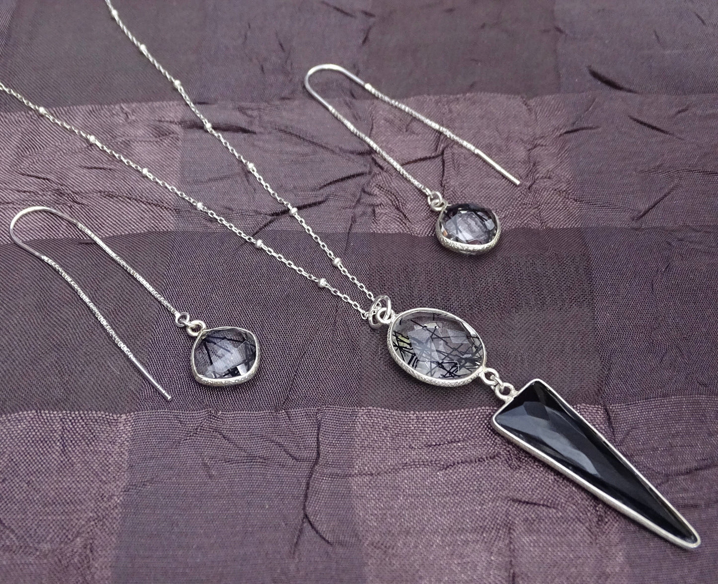 Silver Necklace and Earring Set