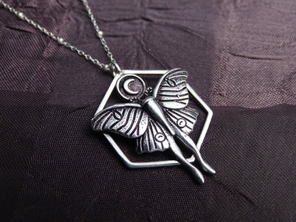 Sterling silver Luna Moth Necklace