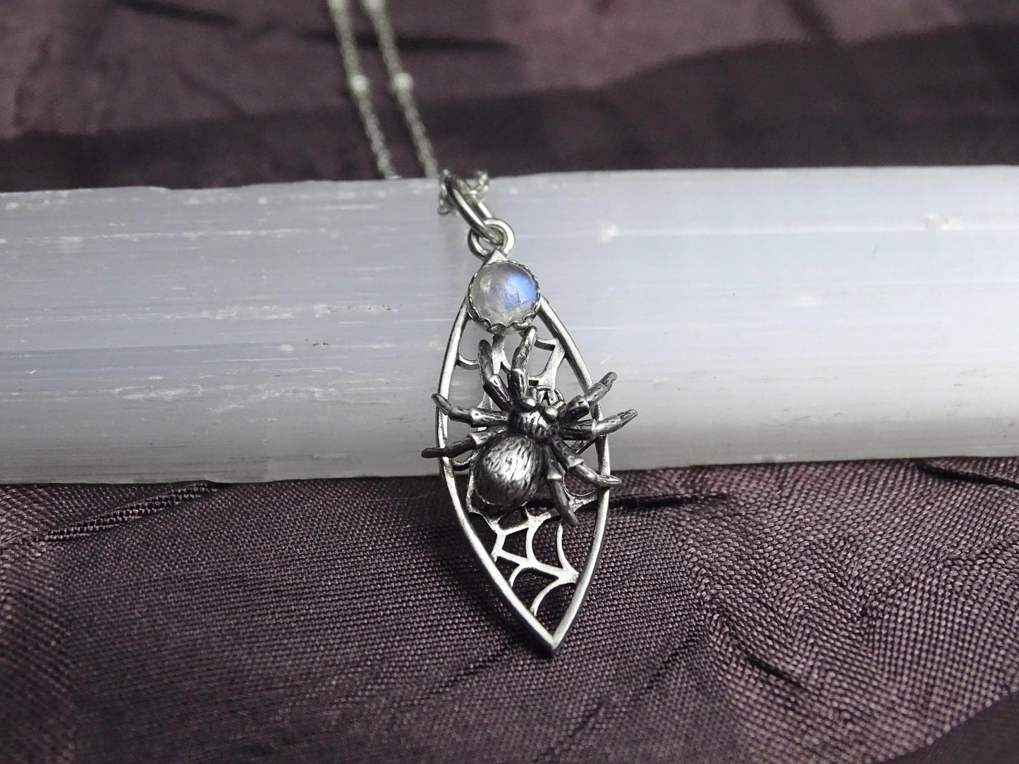 Sterling silver Spider Web Pendant 