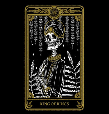 gold kings of rings tarot card necklace