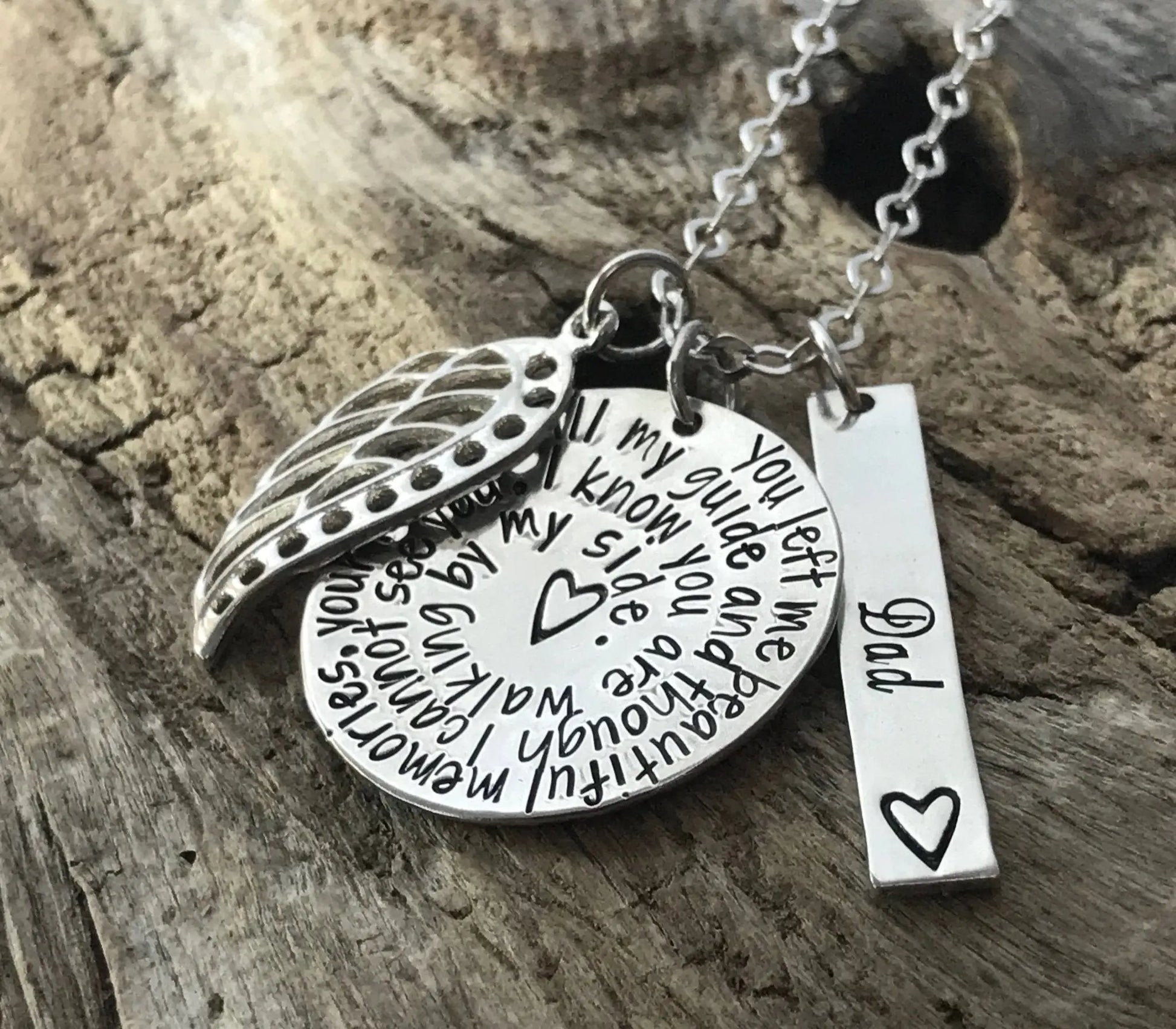 memorial necklace for daughter | loss of dad | sterling silver